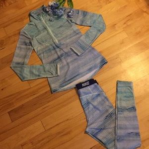 Nike RARE blue stripe pattern tracksuit